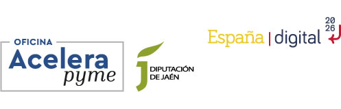 Logo AceleraPyme, Dipujaen y España Digital