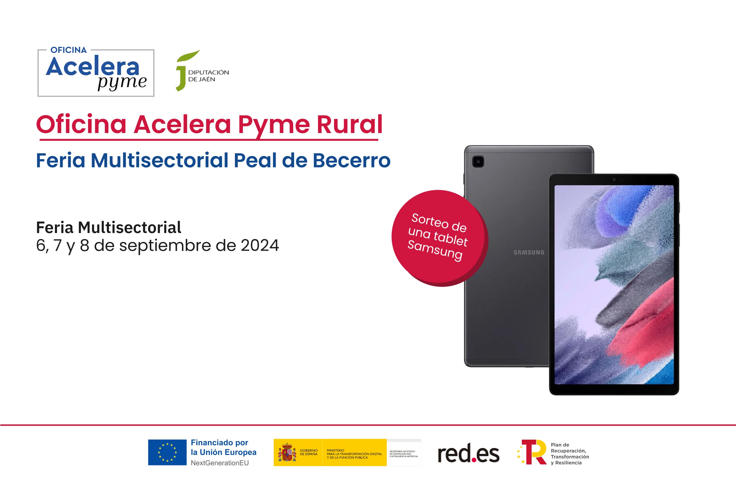 Cartel del evento "Feria Multisectorial Peal de Becerro" organizado por la Oficina Acelera Pyme Rural de la Diputación Provincial de Jaén